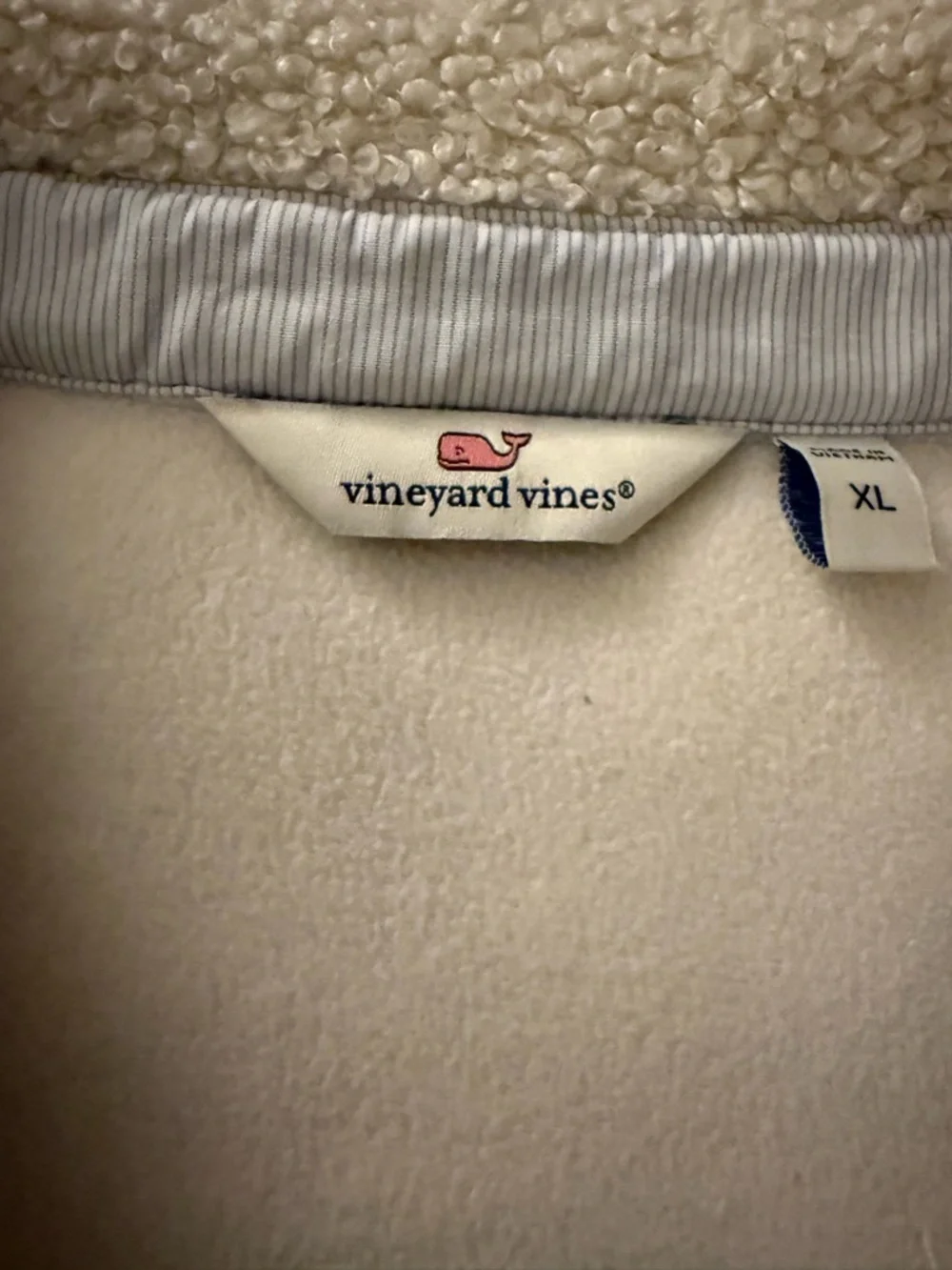 Vineyard Vines Cream Teddy Bouclé Button Jacket - Picture 3 of 6